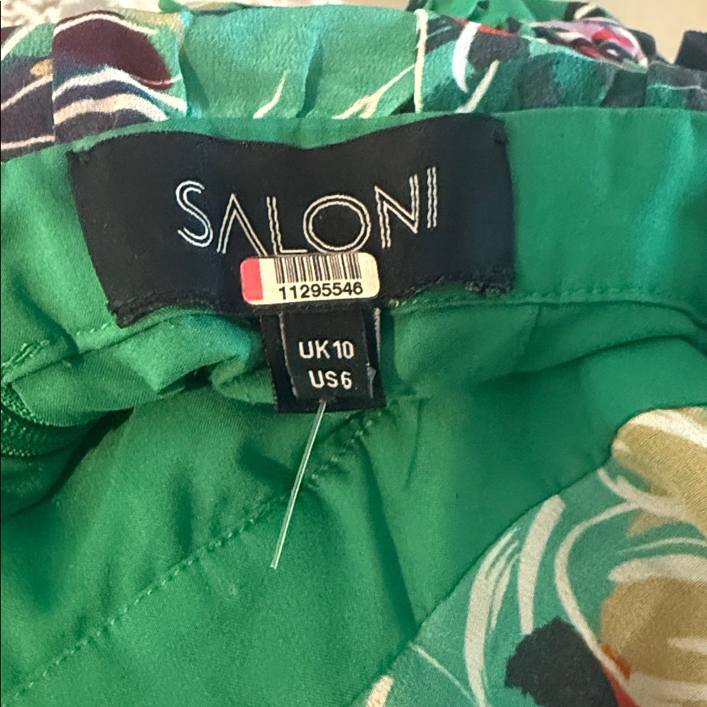Saloni Jennie Emerald Green Floral Midi Dress - Picture 8 of 8
